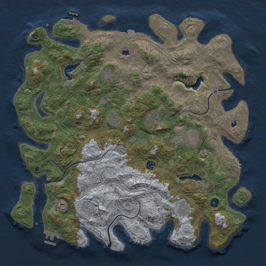 Rust Map: Procedural Map, Size: 4500, Seed: 5396360, 15 Monuments
