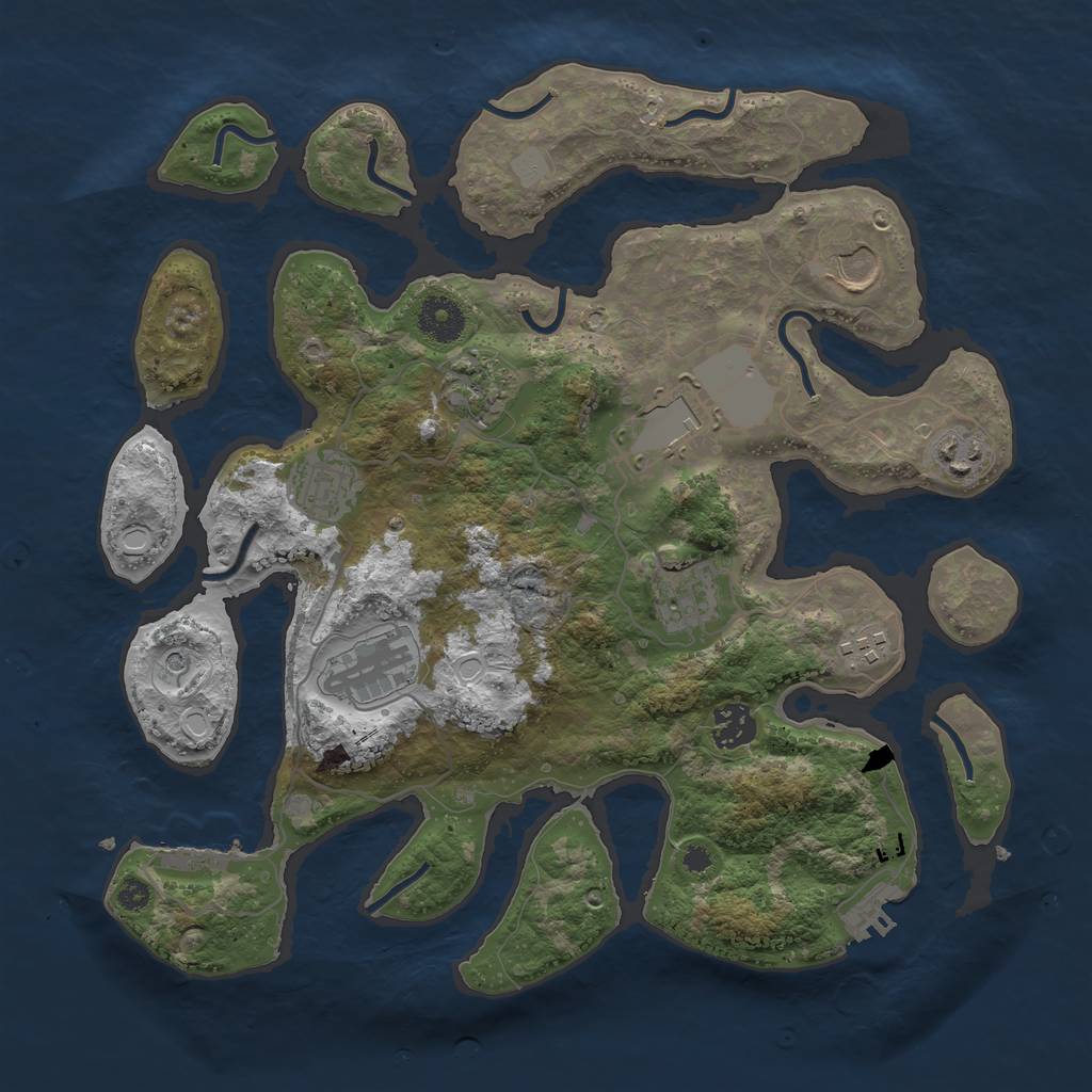 Rust Map: Procedural Map, Size: 3550, Seed: 473901, 17 Monuments