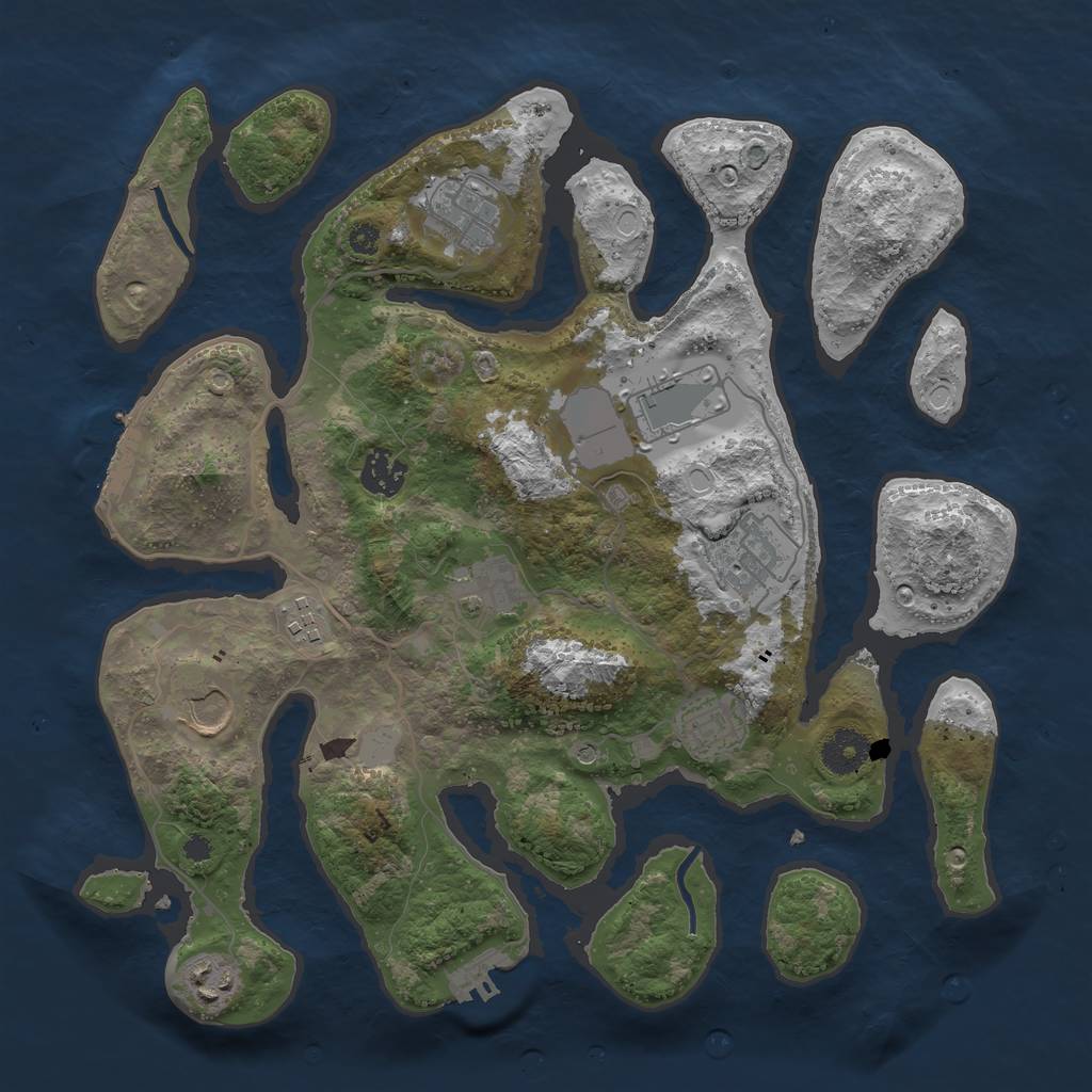 Rust Map: Procedural Map, Size: 3550, Seed: 134977, 17 Monuments