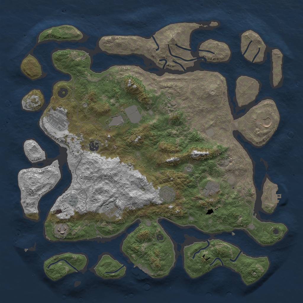 Rust Map: Procedural Map, Size: 4500, Seed: 110, 18 Monuments