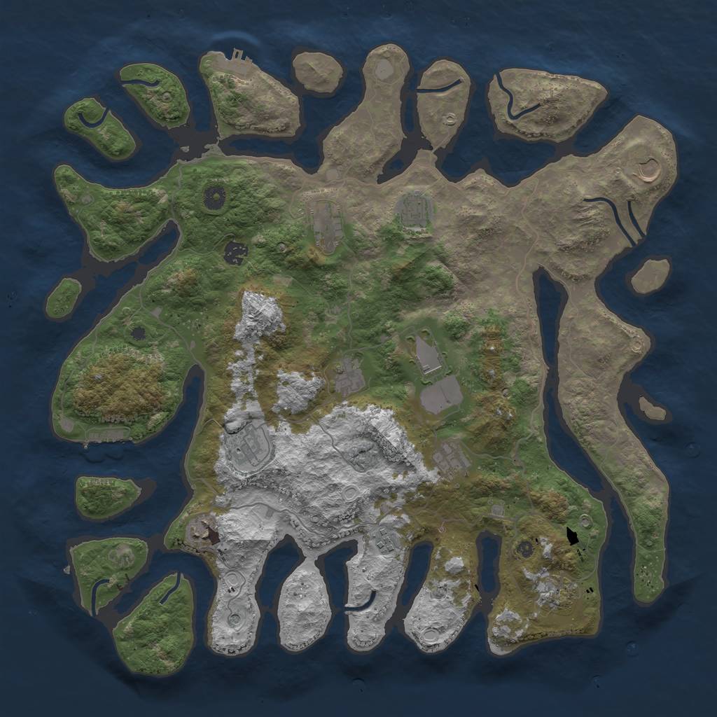 Rust Map: Procedural Map, Size: 4500, Seed: 5770053, 19 Monuments