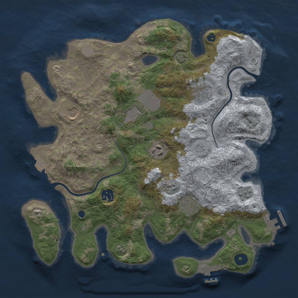 Rust Map: Procedural Map, Size: 3500, Seed: 992213144, 13 Monuments