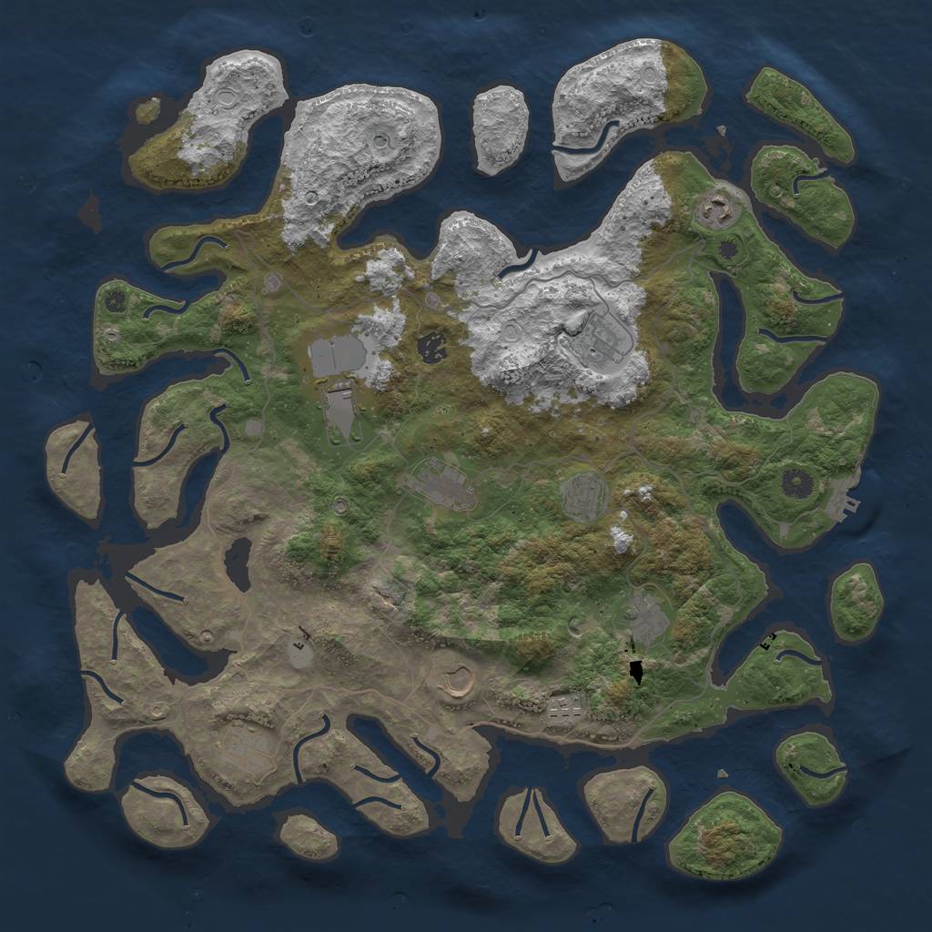 Rust Map: Procedural Map, Size: 4500, Seed: 746702, 17 Monuments