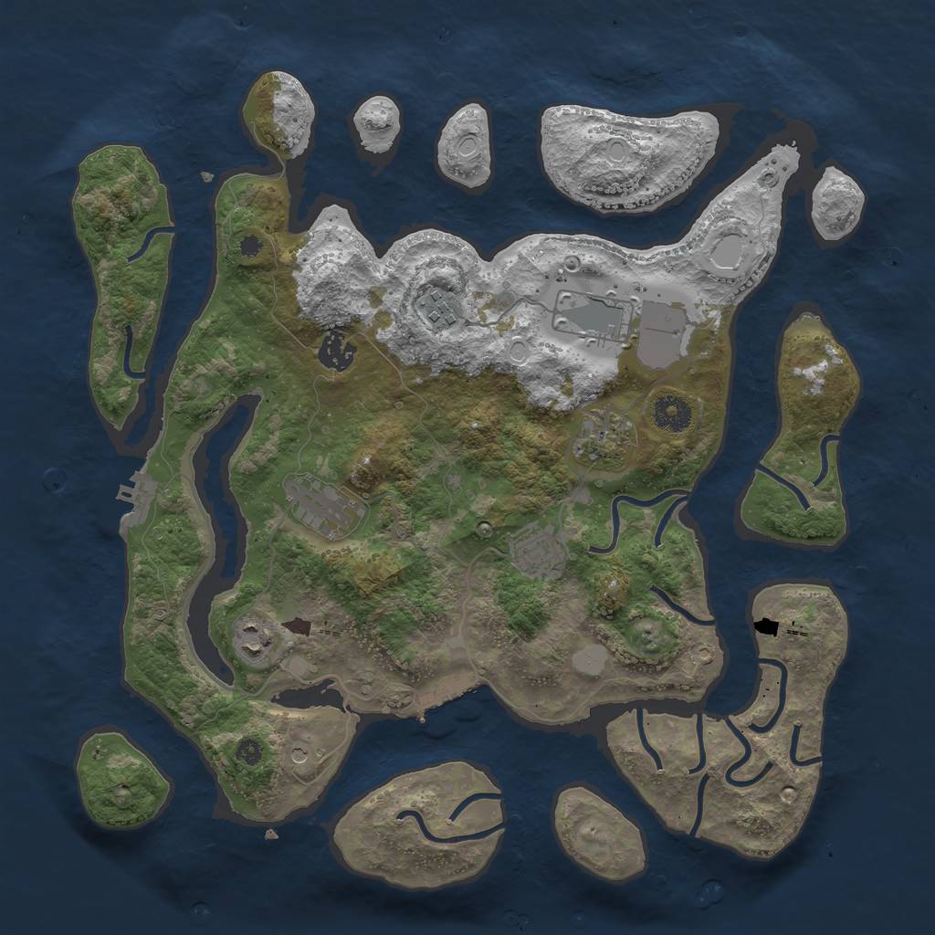 Rust Map: Procedural Map, Size: 3750, Seed: 7788230, 15 Monuments