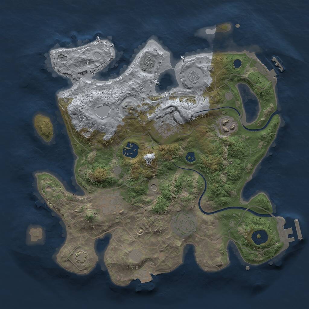 Rust Map: Procedural Map, Size: 3000, Seed: 1404100013, 12 Monuments