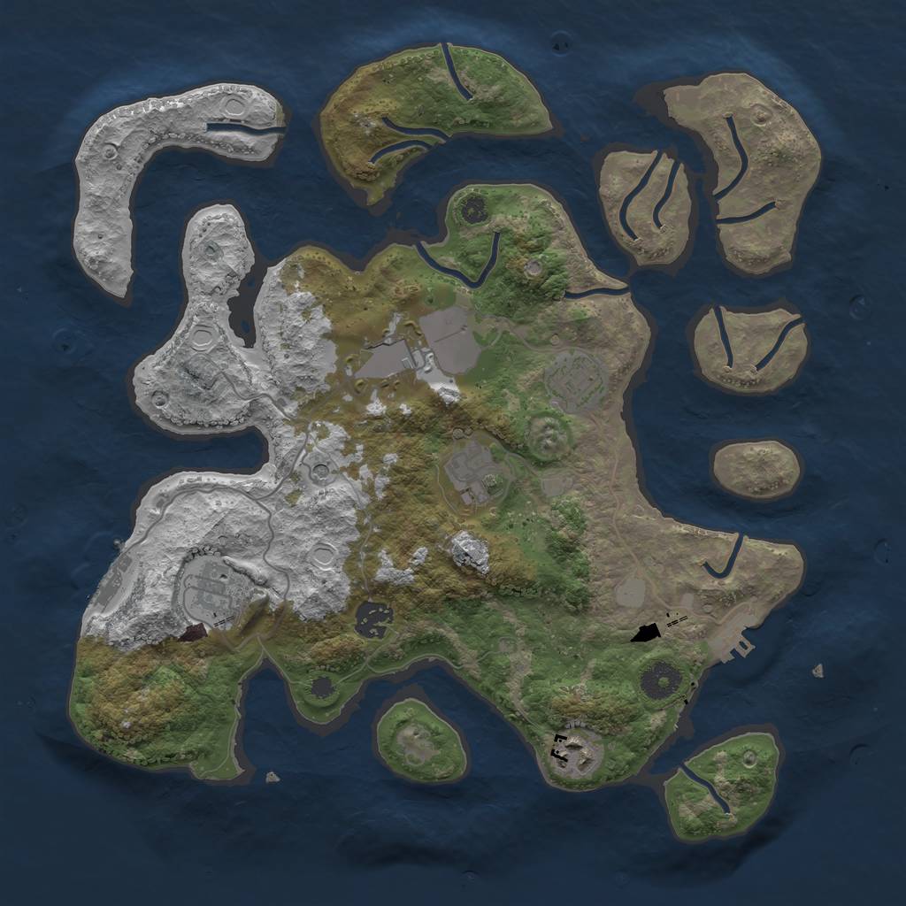 Rust Map: Procedural Map, Size: 3550, Seed: 240513, 14 Monuments