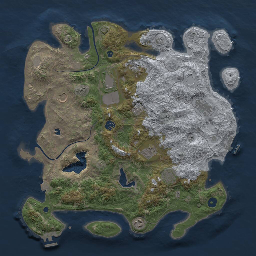 Rust Map: Procedural Map, Size: 4000, Seed: 279434, 15 Monuments