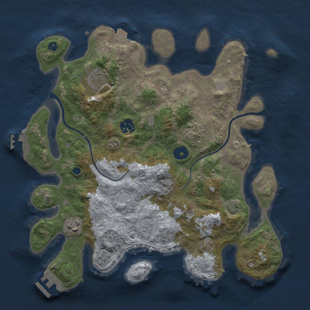 Rust Map: Procedural Map, Size: 3269, Seed: 8675309, 11 Monuments