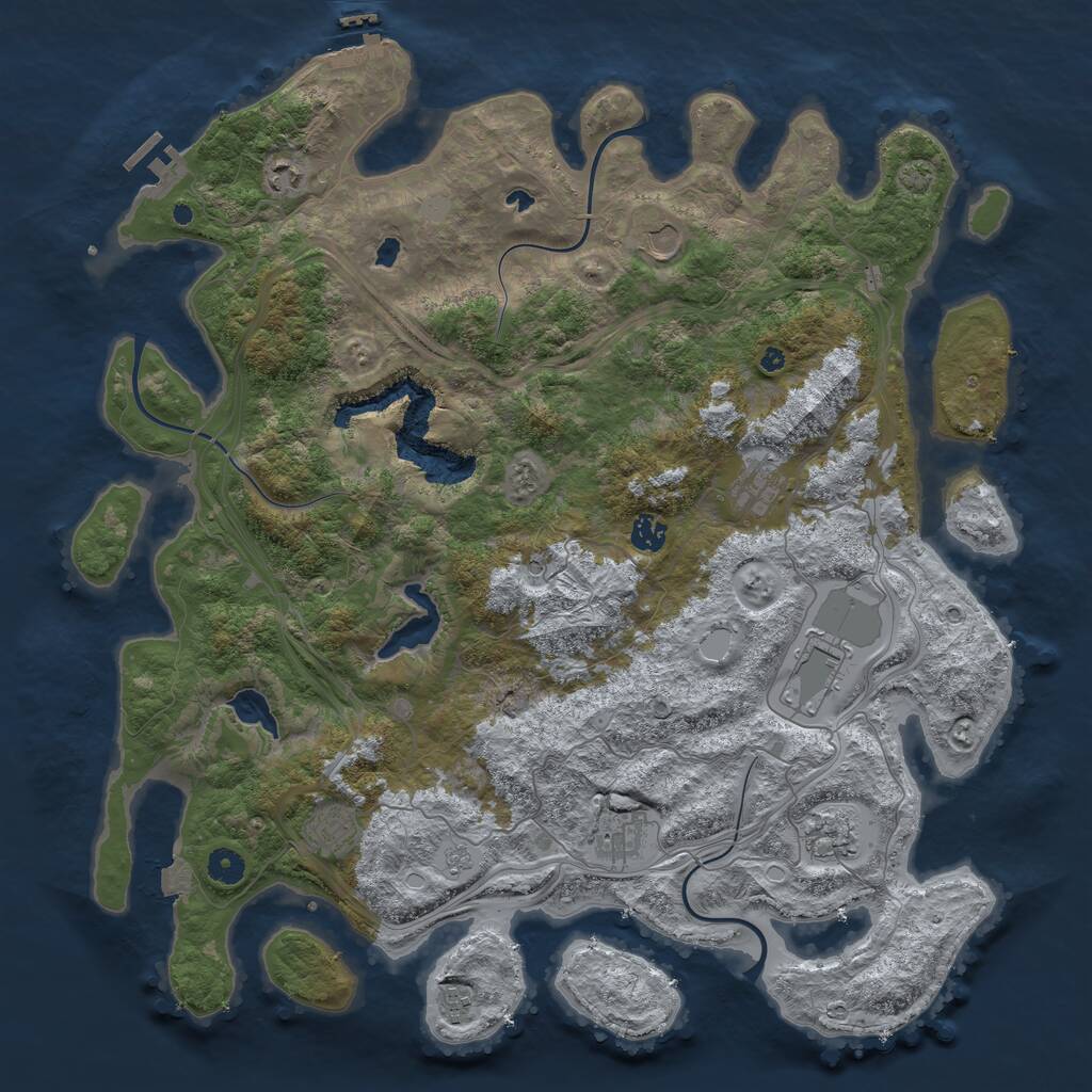 Rust Map: Procedural Map, Size: 4500, Seed: 1326456, 15 Monuments