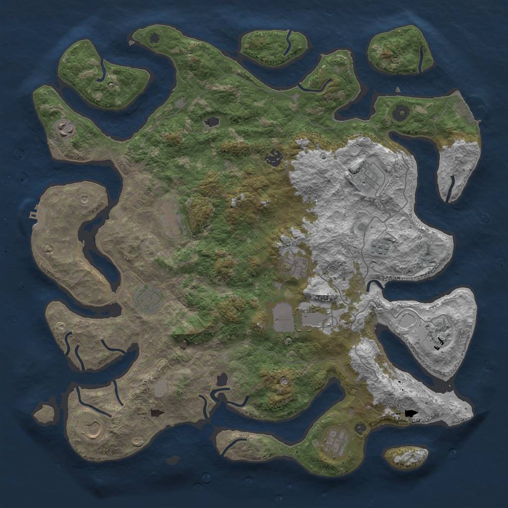 Rust Map: Procedural Map, Size: 4500, Seed: 4510212, 19 Monuments