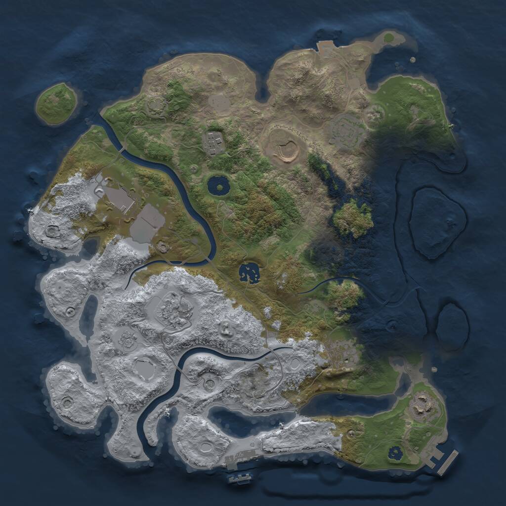 Rust Map: Procedural Map, Size: 3510, Seed: 4059864, 14 Monuments