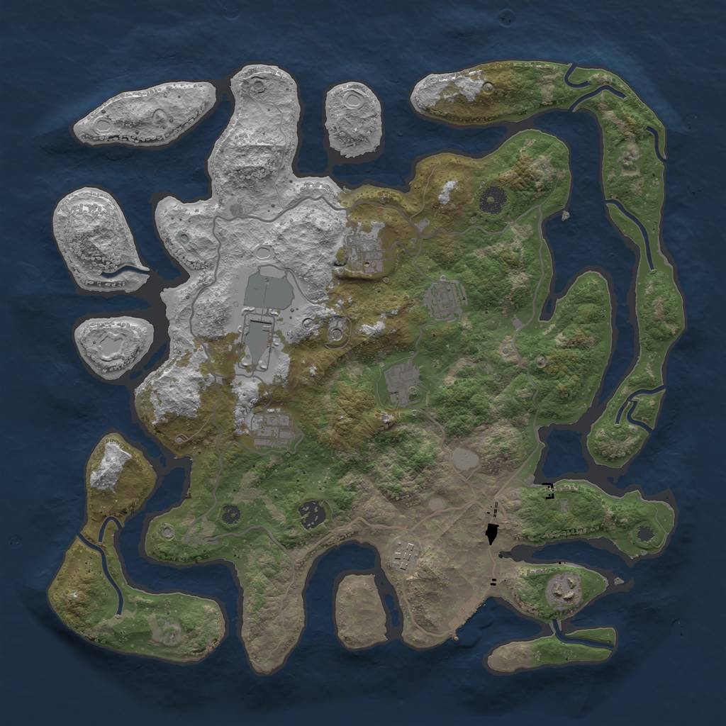 Rust Map: Procedural Map, Size: 4000, Seed: 279896, 15 Monuments
