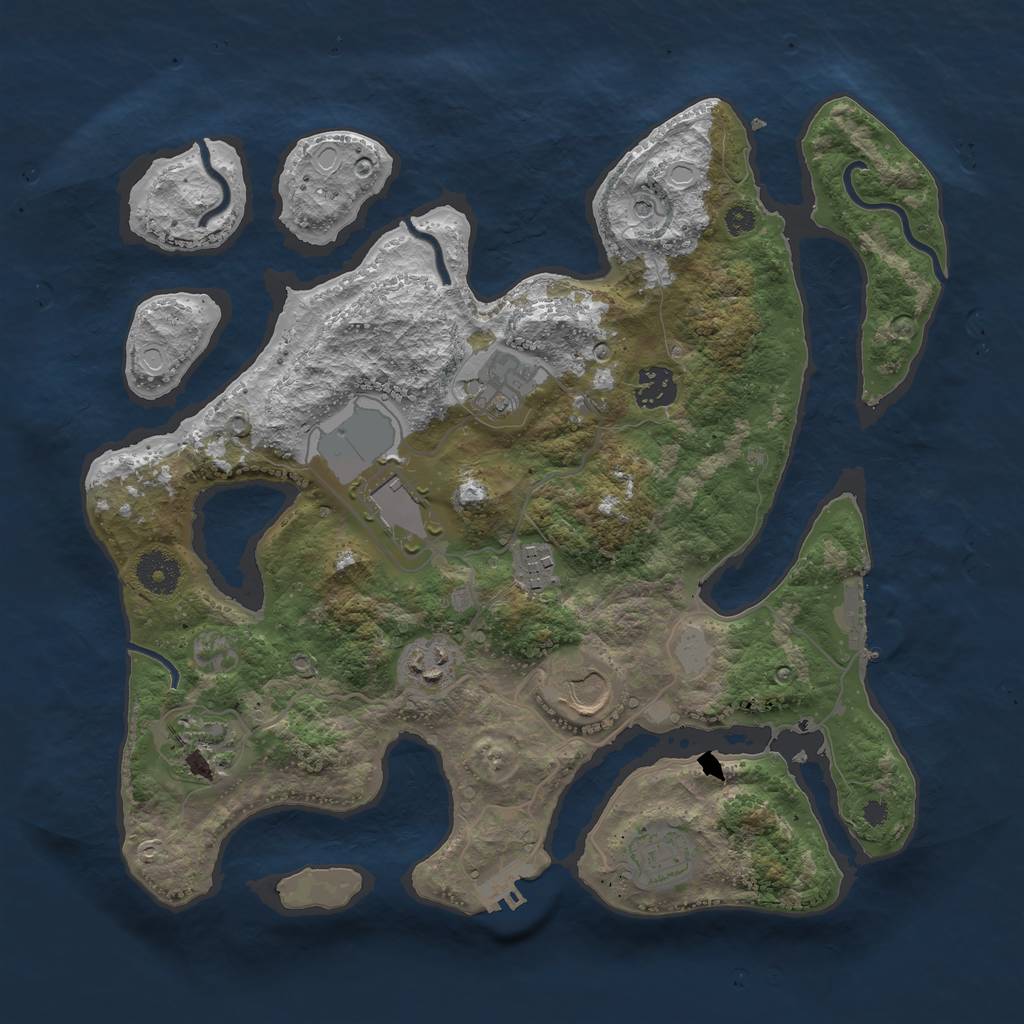 Rust Map: Procedural Map, Size: 3550, Seed: 834983, 16 Monuments