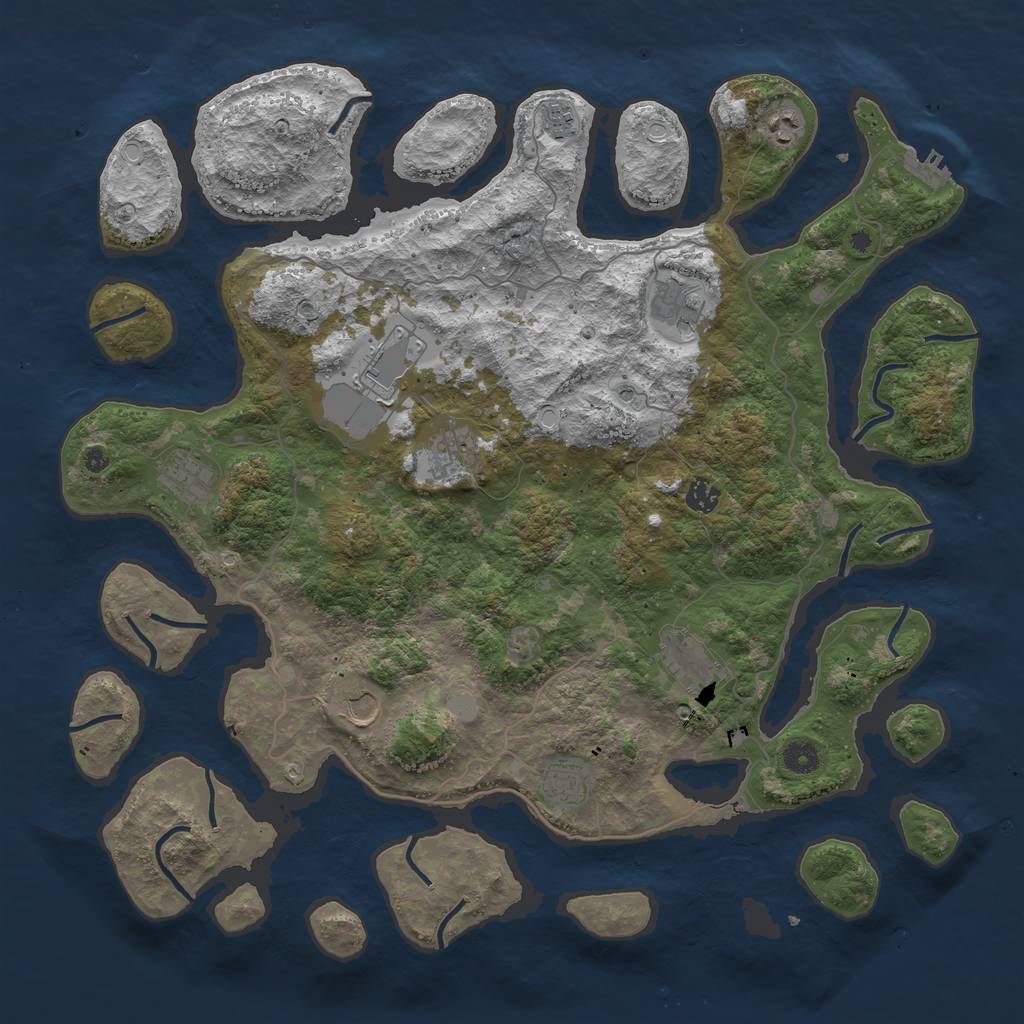 Rust Map: Procedural Map, Size: 4500, Seed: 5276754, 17 Monuments
