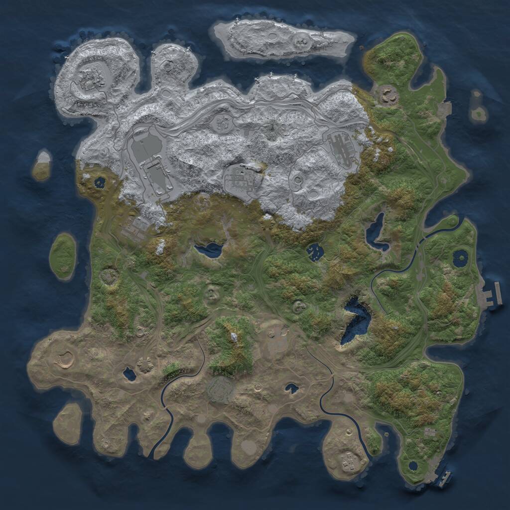 Rust Map: Procedural Map, Size: 4500, Seed: 1011592, 17 Monuments