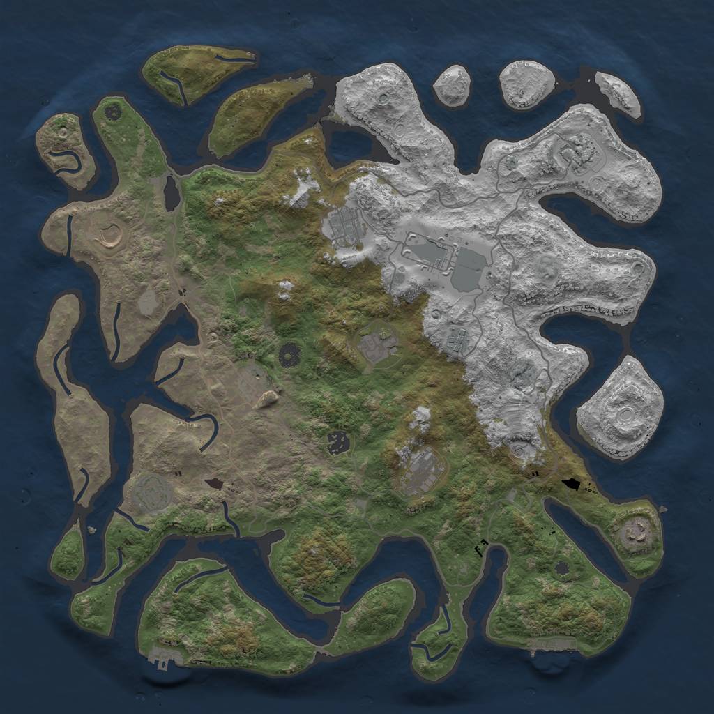 Rust Map: Procedural Map, Size: 4500, Seed: 618129, 19 Monuments