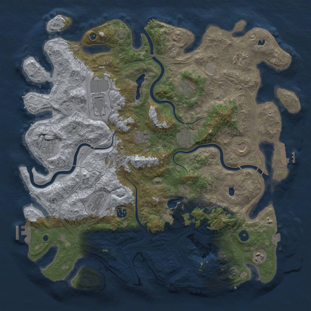 Rust Map: Procedural Map, Size: 4500, Seed: 2699921, 17 Monuments