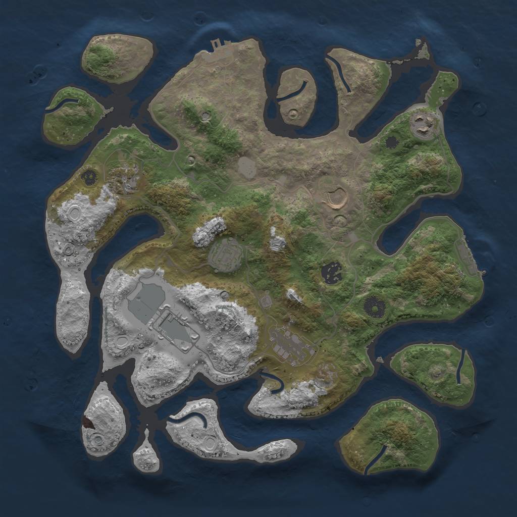 Rust Map: Procedural Map, Size: 3550, Seed: 283205, 14 Monuments
