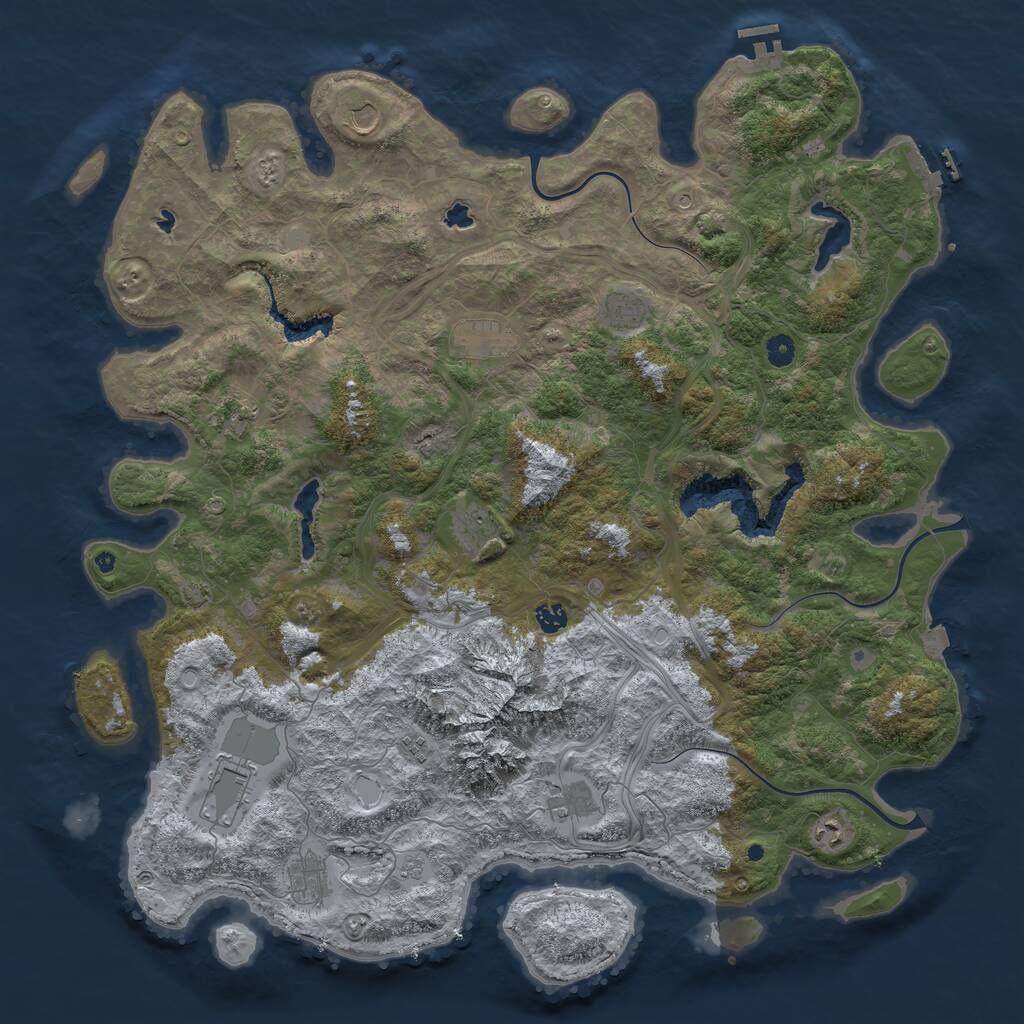 Rust Map: Procedural Map, Size: 5000, Seed: 41872750, 17 Monuments