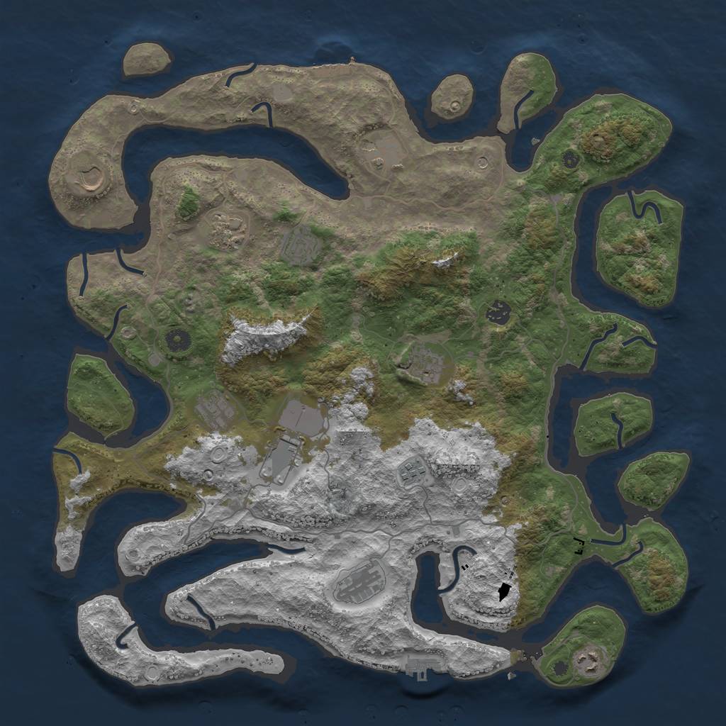 Rust Map: Procedural Map, Size: 4500, Seed: 1951565, 19 Monuments