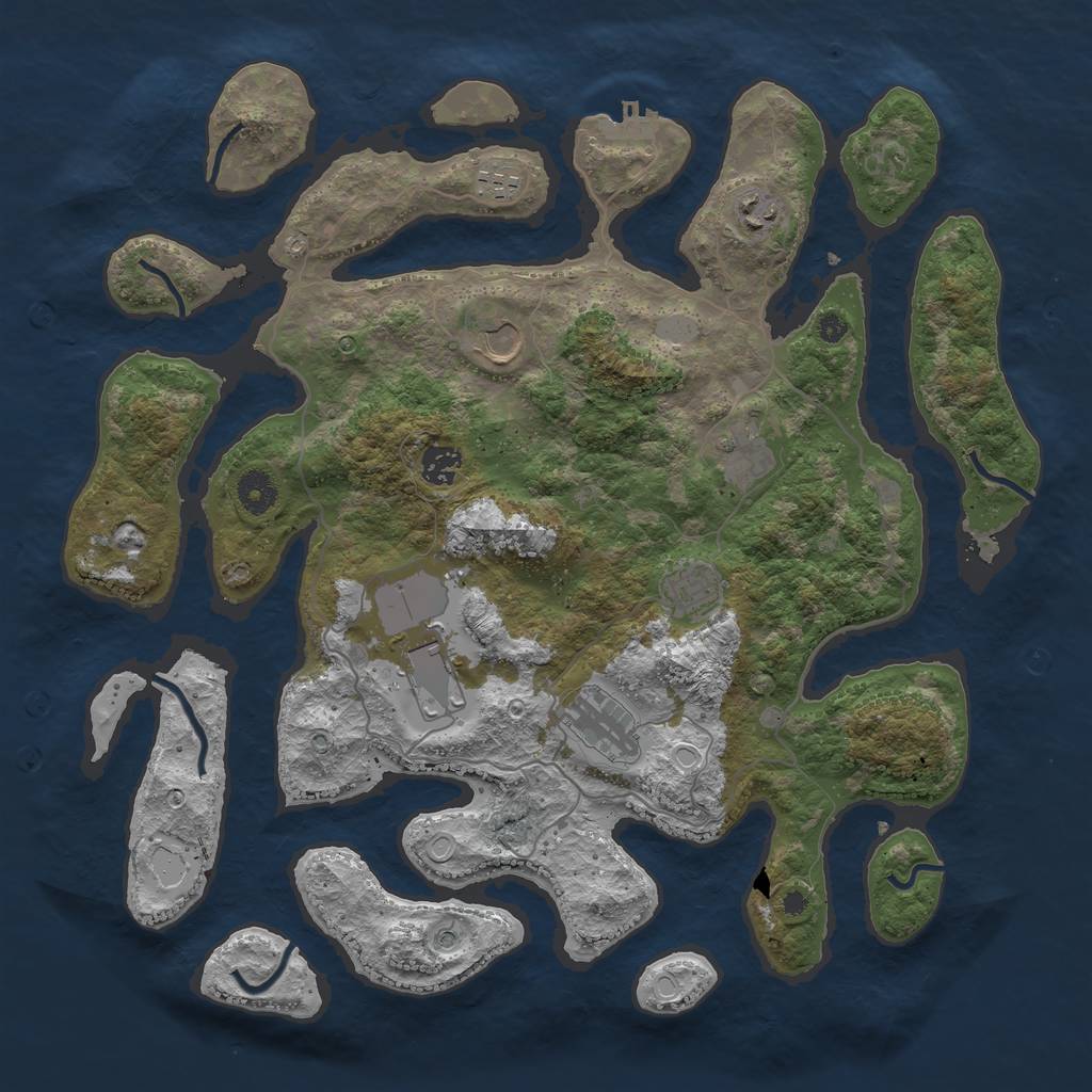 Rust Map: Procedural Map, Size: 4000, Seed: 707296, 15 Monuments