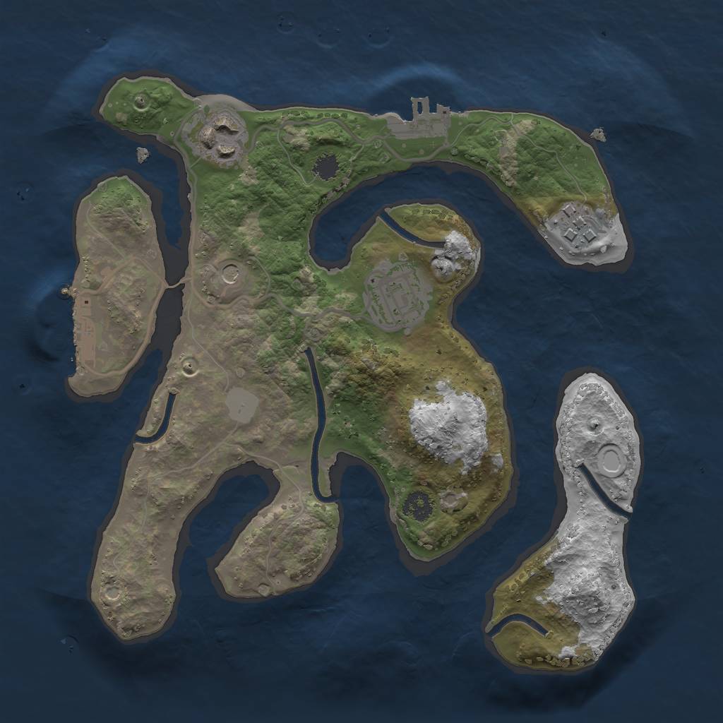 Rust Map: Procedural Map, Size: 2501, Seed: 662835990, 11 Monuments