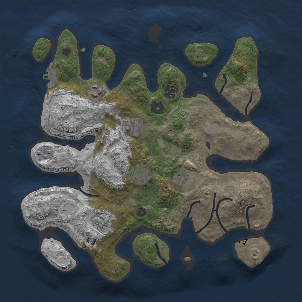 Rust Map: Procedural Map, Size: 3300, Seed: 48108, 14 Monuments