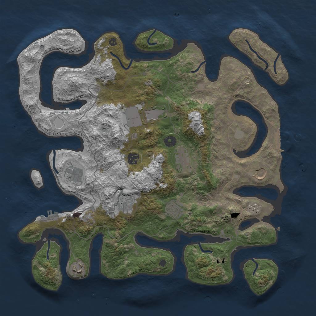 Rust Map: Procedural Map, Size: 4000, Seed: 575901, 17 Monuments