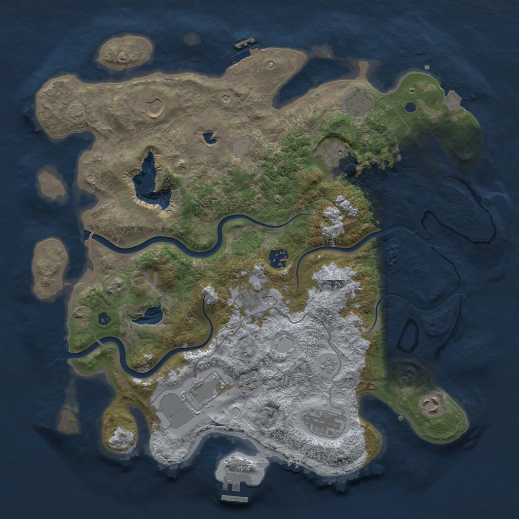 Rust Map: Procedural Map, Size: 4000, Seed: 344562, 15 Monuments