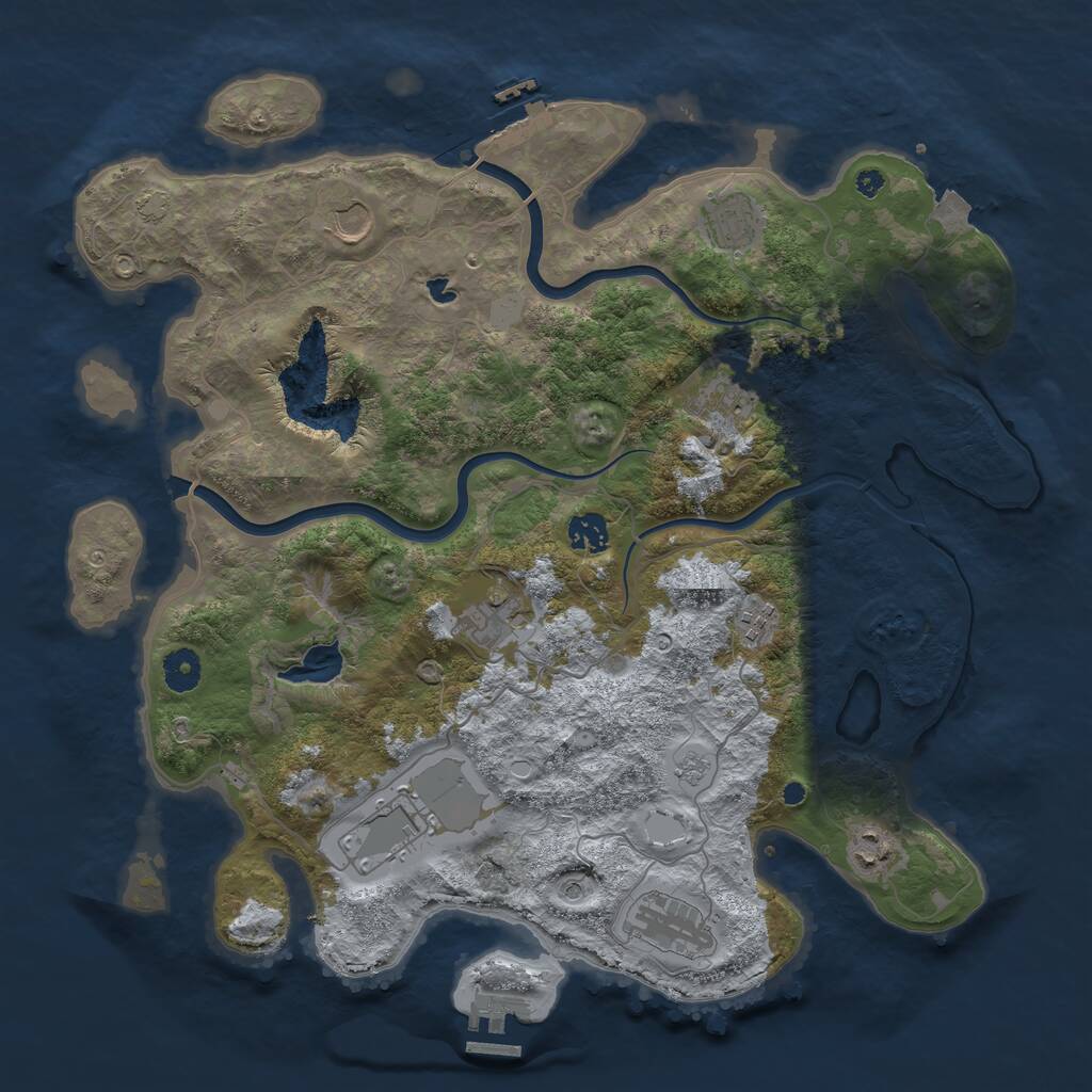 Rust Map: Procedural Map, Size: 4000, Seed: 344562, 15 Monuments