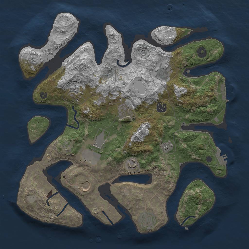 Rust Map: Procedural Map, Size: 3550, Seed: 274354, 17 Monuments