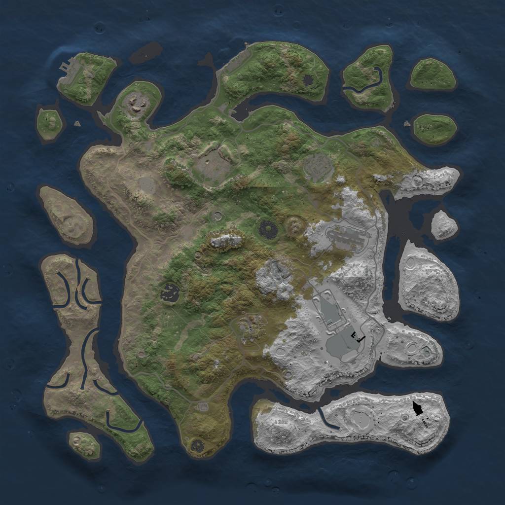 Rust Map: Procedural Map, Size: 4000, Seed: 324646, 15 Monuments