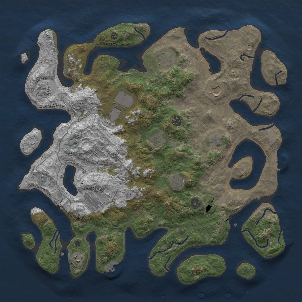 Rust Map: Procedural Map, Size: 4500, Seed: 2307766, 19 Monuments