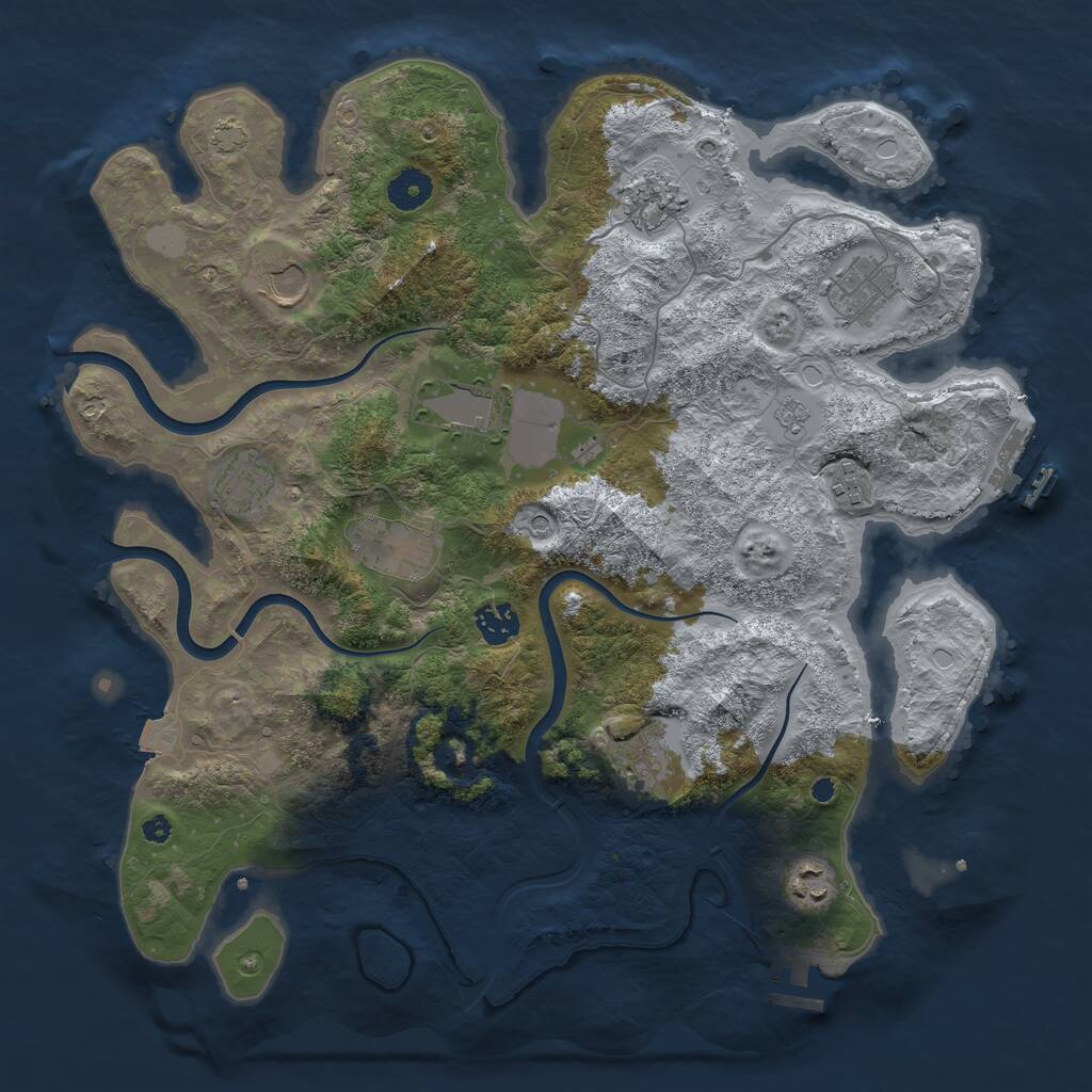 Rust Map: Procedural Map, Size: 3850, Seed: 1226126931, 16 Monuments
