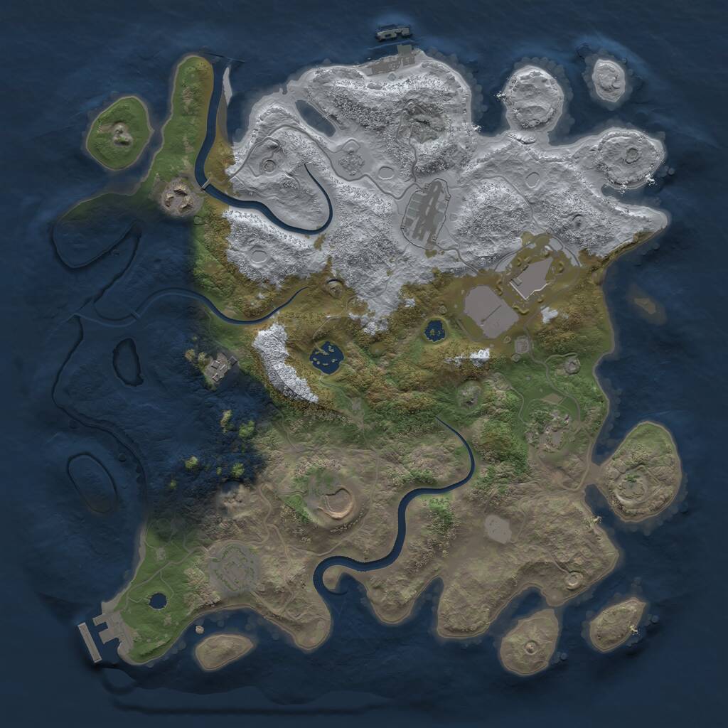 Rust Map: Procedural Map, Size: 3550, Seed: 534104, 14 Monuments