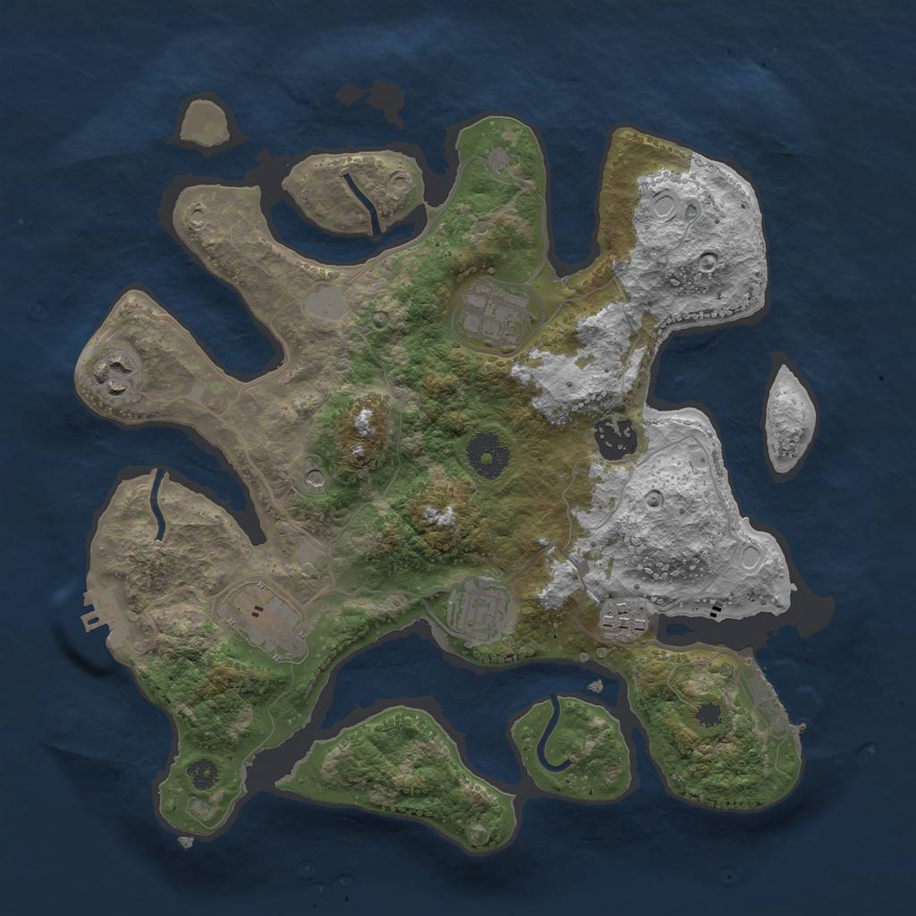 Rust Map: Procedural Map, Size: 3200, Seed: 69699459, 14 Monuments