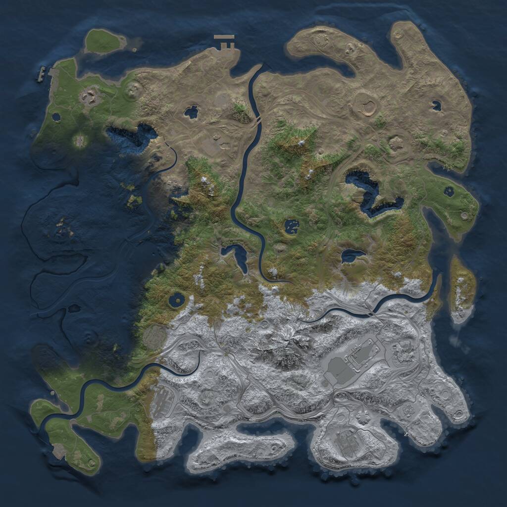 Rust Map: Procedural Map, Size: 5000, Seed: 1438870468, 17 Monuments