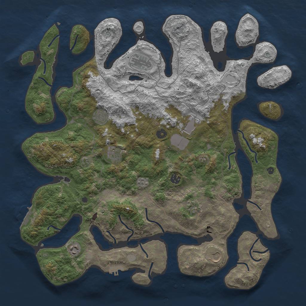Rust Map: Procedural Map, Size: 4500, Seed: 2532678, 17 Monuments