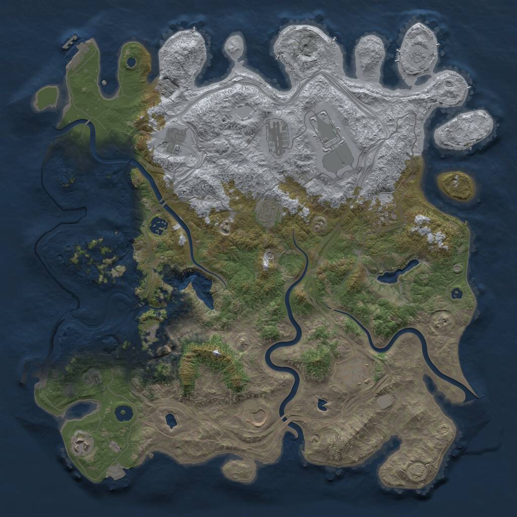 Rust Map: Procedural Map, Size: 4500, Seed: 2532678, 17 Monuments