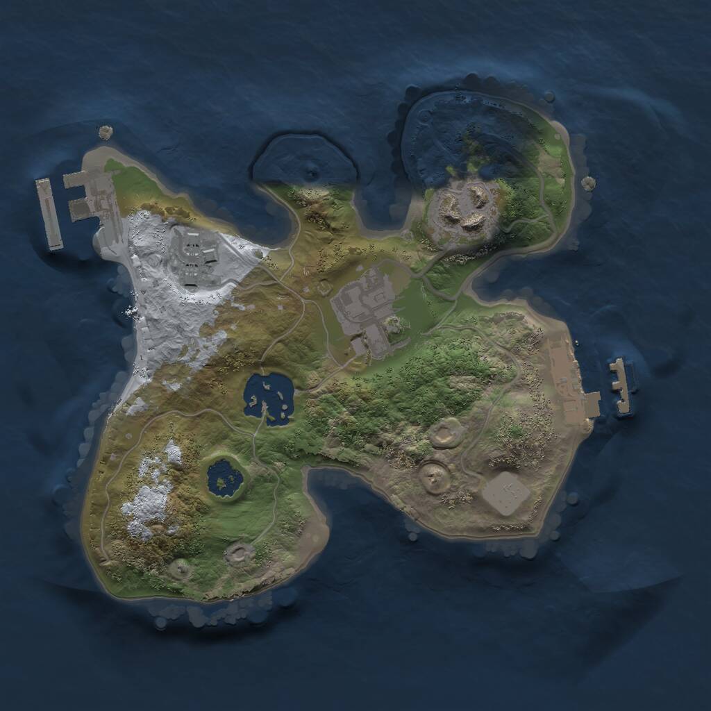 Rust Map: Procedural Map, Size: 2000, Seed: 7916, 7 Monuments