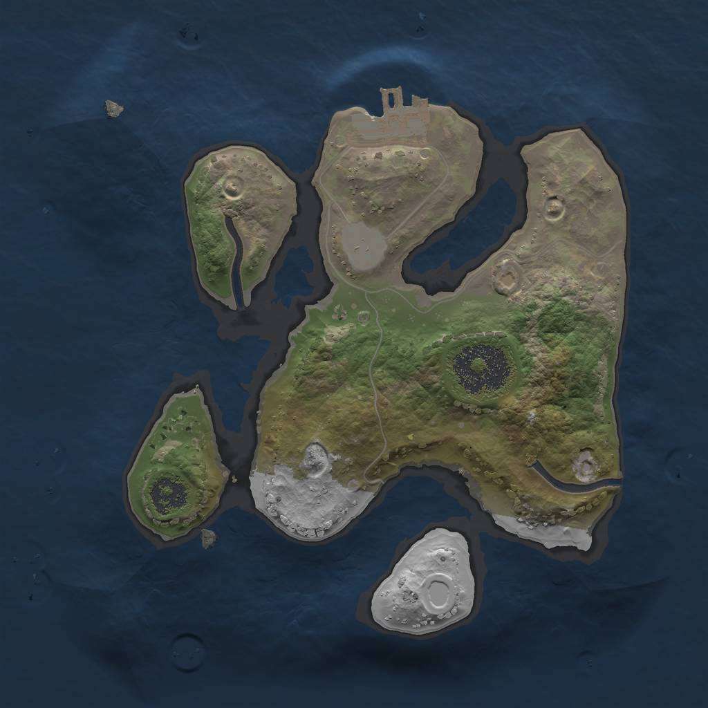 Rust Map: Procedural Map, Size: 2000, Seed: 17182001, 6 Monuments