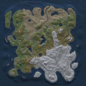 Thumbnail Rust Map: Procedural Map, Size: 4000, Seed: 16, 13 Monuments