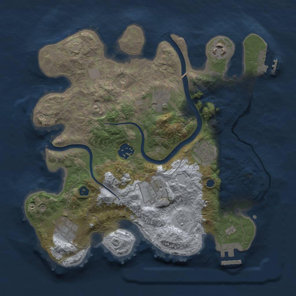 Rust Map: Procedural Map, Size: 3000, Seed: 72792588, 12 Monuments