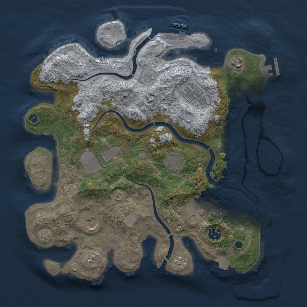 Rust Map: Procedural Map, Size: 3550, Seed: 482615, 14 Monuments