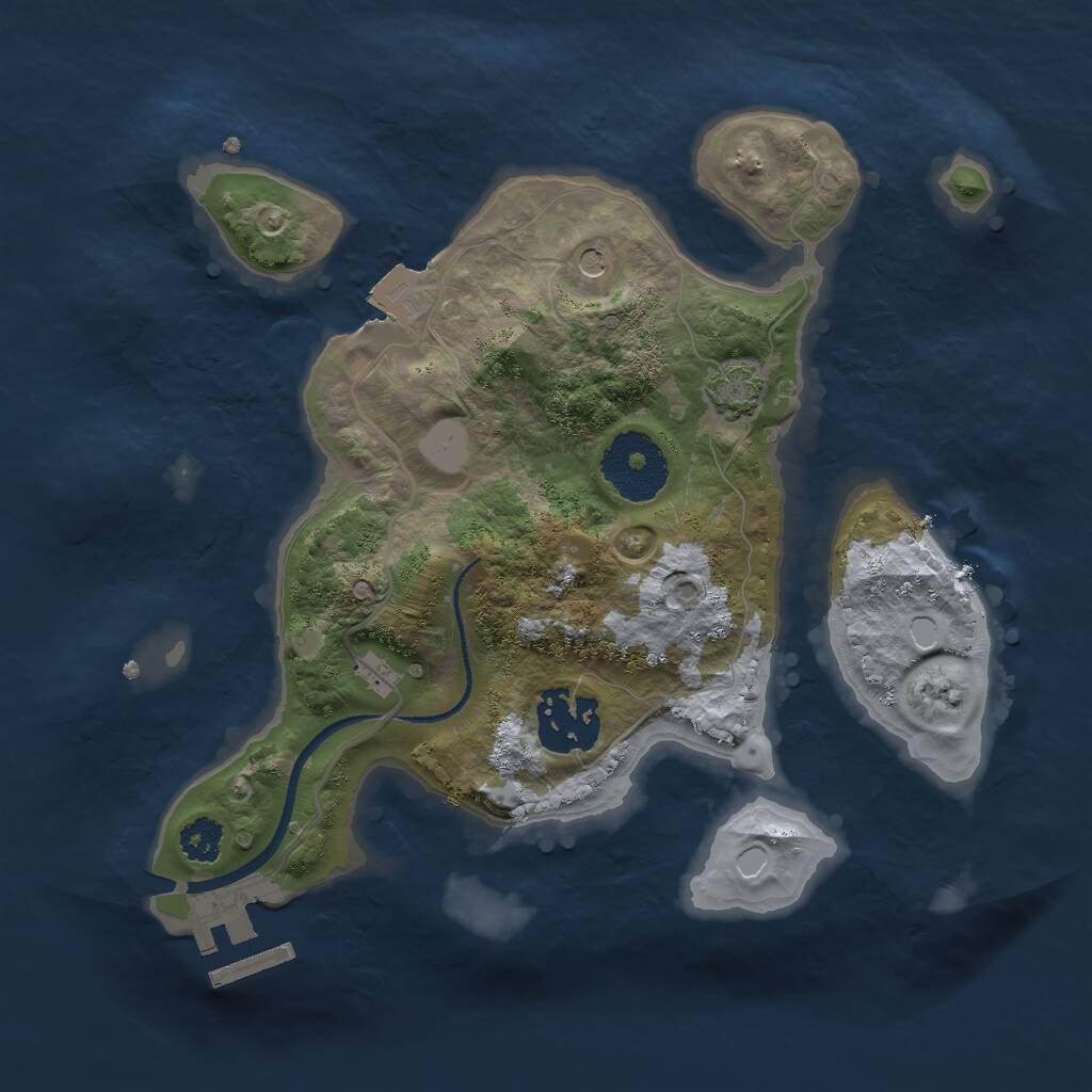 Rust Map: Procedural Map, Size: 2500, Seed: 16, 5 Monuments