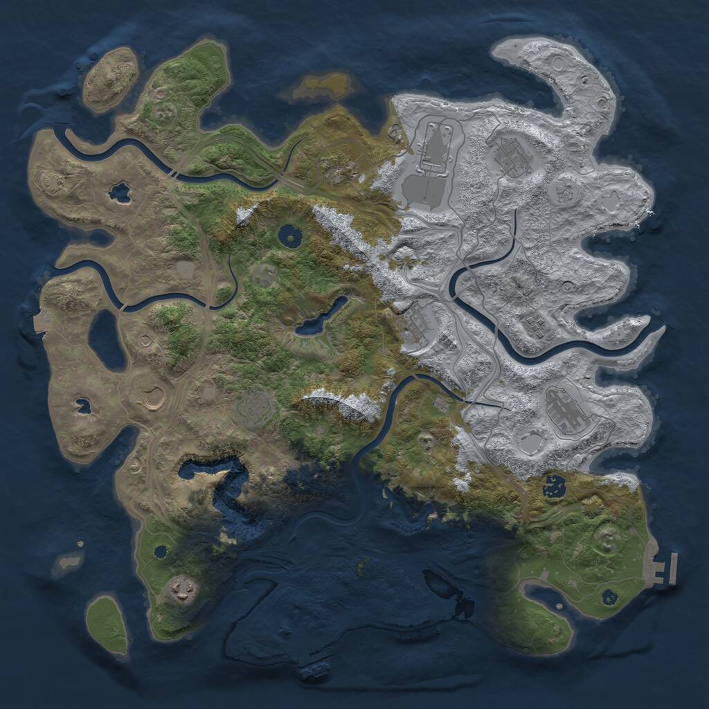Rust Map: Procedural Map, Size: 4500, Seed: 3287817, 16 Monuments