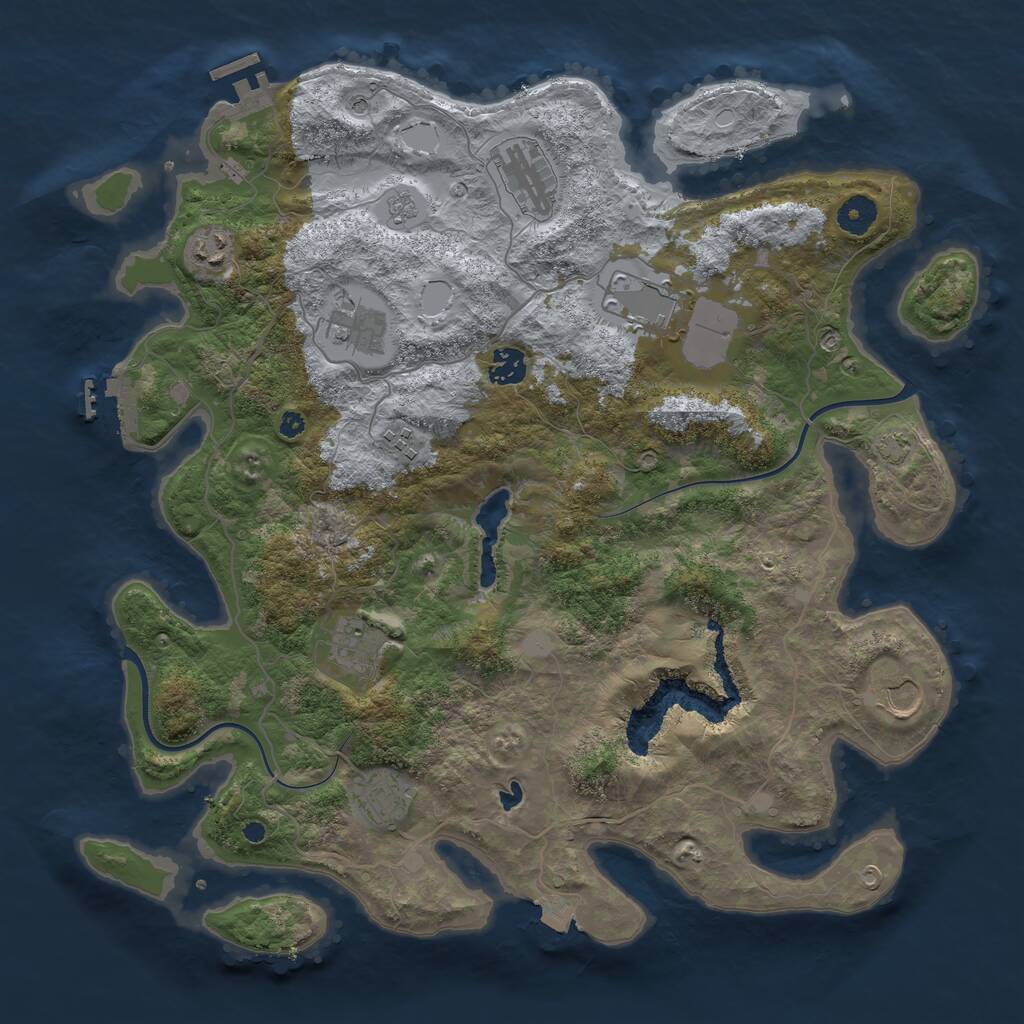 Rust Map: Procedural Map, Size: 4000, Seed: 875065876, 15 Monuments