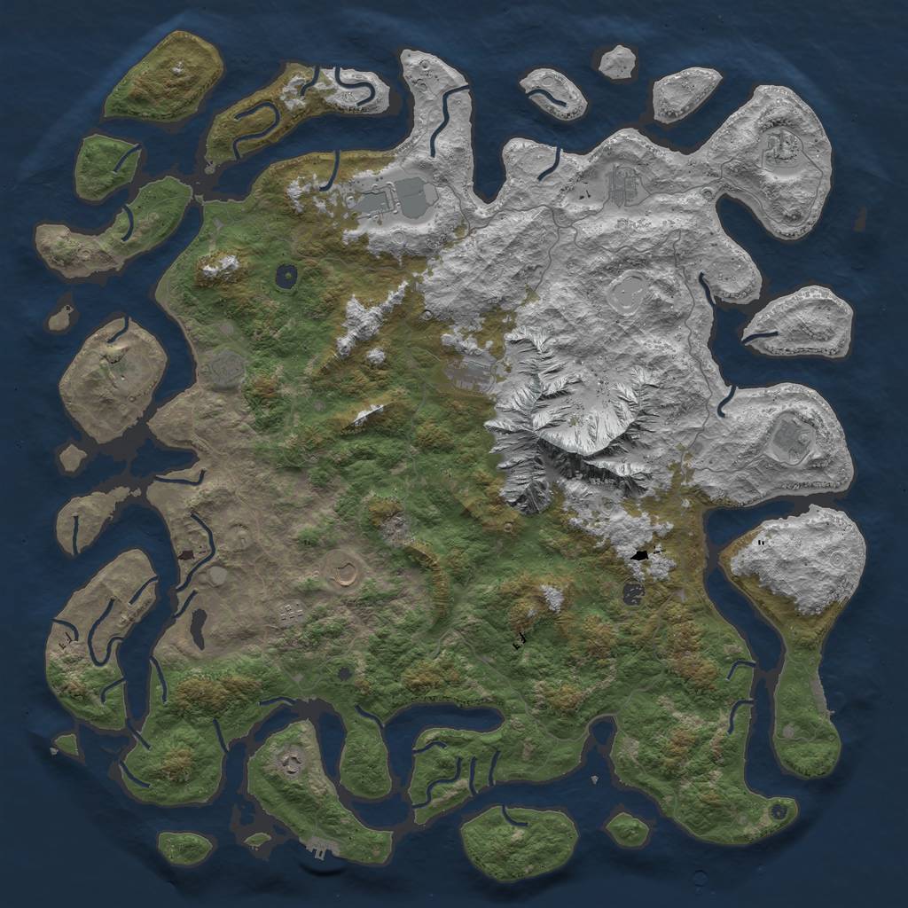 Rust Map: Procedural Map, Size: 6000, Seed: 24959810, 19 Monuments