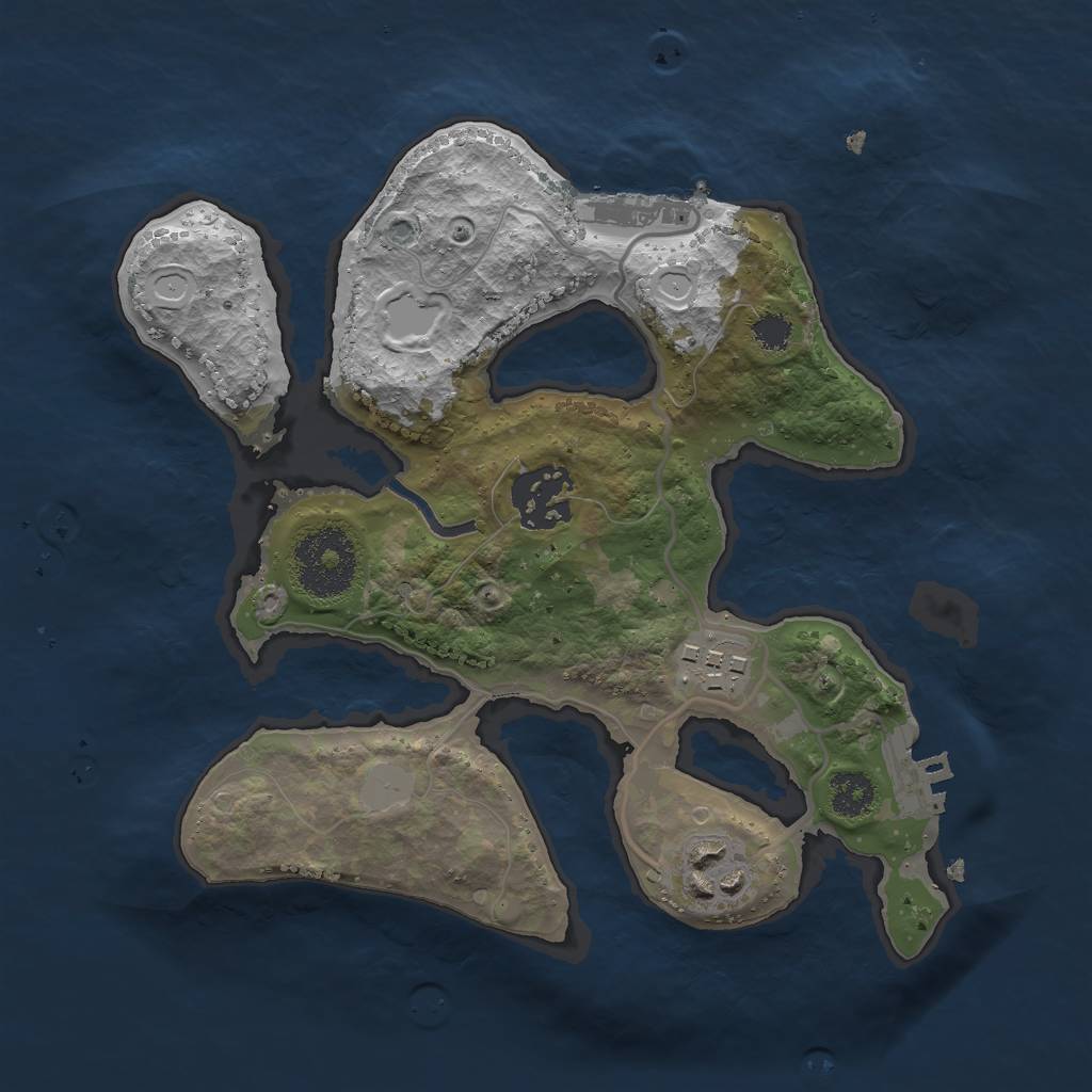 Rust Map: Procedural Map, Size: 2500, Seed: 61019987, 10 Monuments