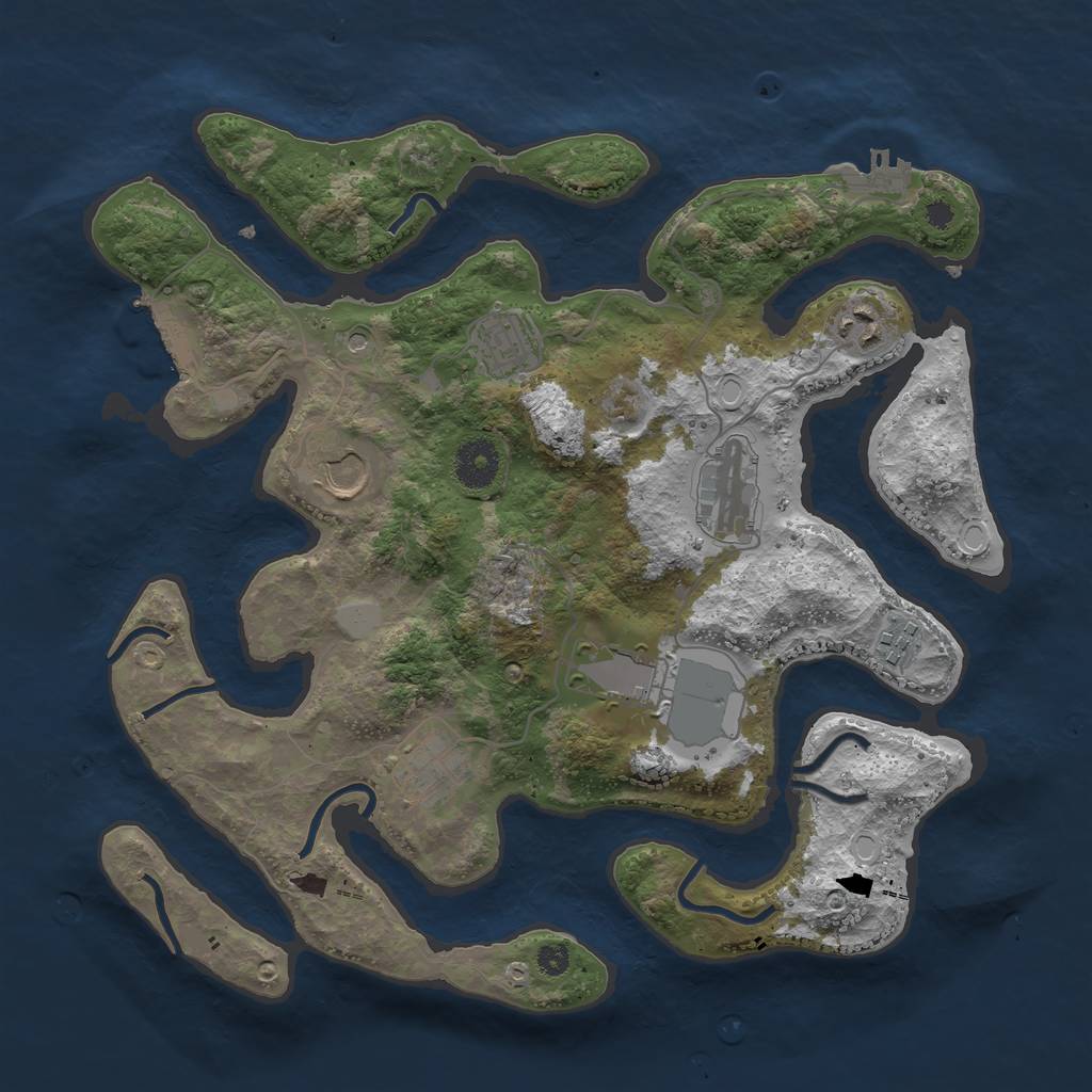 Rust Map: Procedural Map, Size: 3510, Seed: 4062310, 15 Monuments